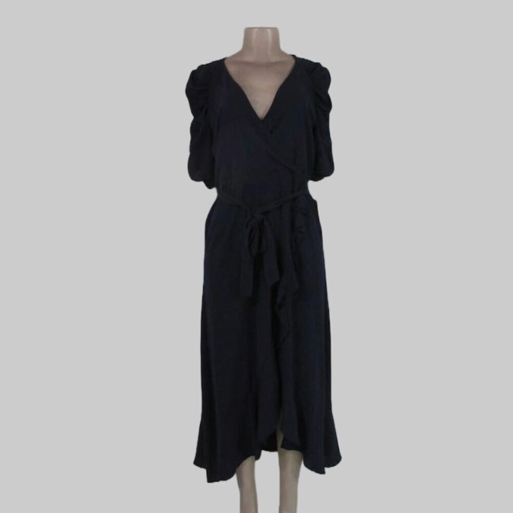 NWT Kensie Women's Navy Ruffle Long Dress Sz. 8